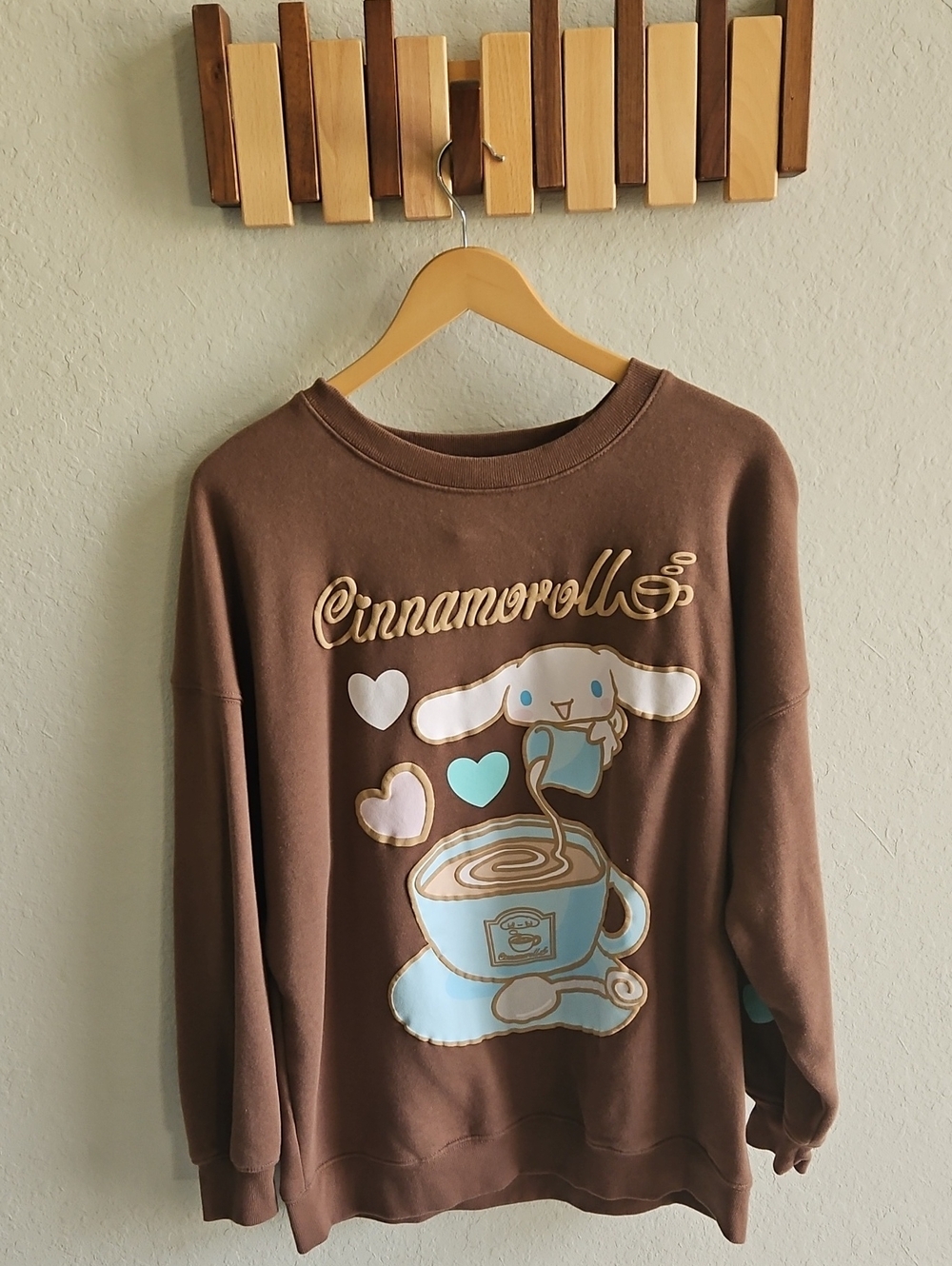 Sanrio Brown Cinnamoroll Coffee Graphic Sweatshirt